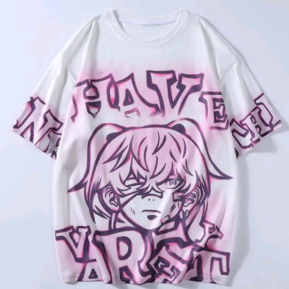 (UNISEX) Graphic pink Tee Shirt (GENTLY USED)